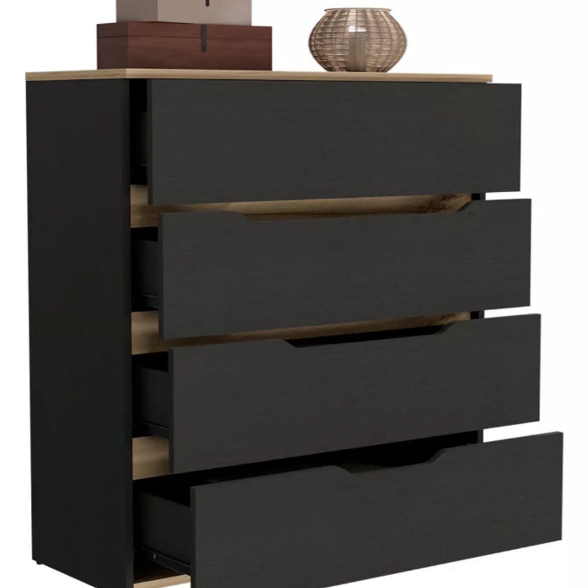 NACION MUEBLES - COMODA NACION MUEBLES KUNRU COLOR NEGRO