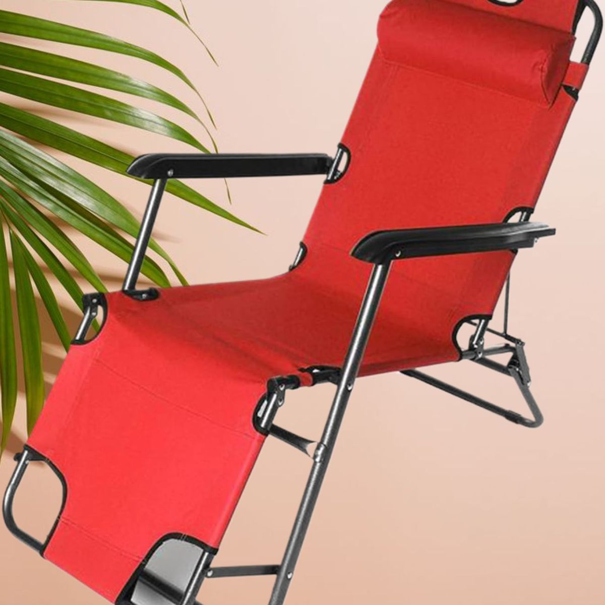 GENERICO - SILLA RECLINABLE TERRAZA PLAYA GRAVEDAD CERO ROJO