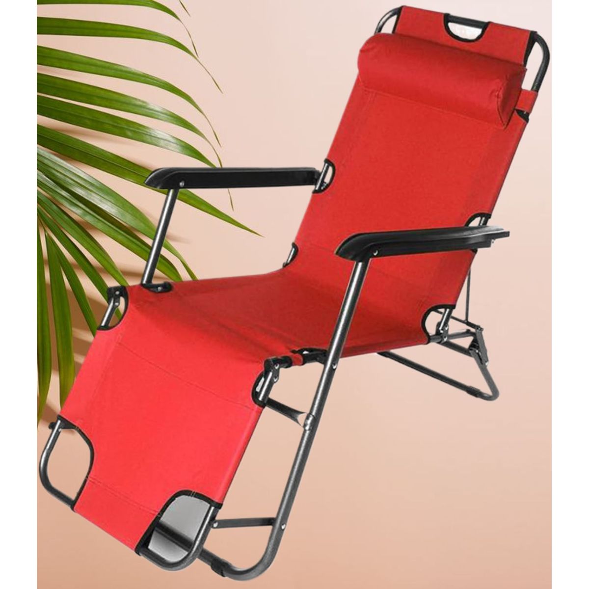 GENERICO - SILLA RECLINABLE TERRAZA PLAYA GRAVEDAD CERO ROJO