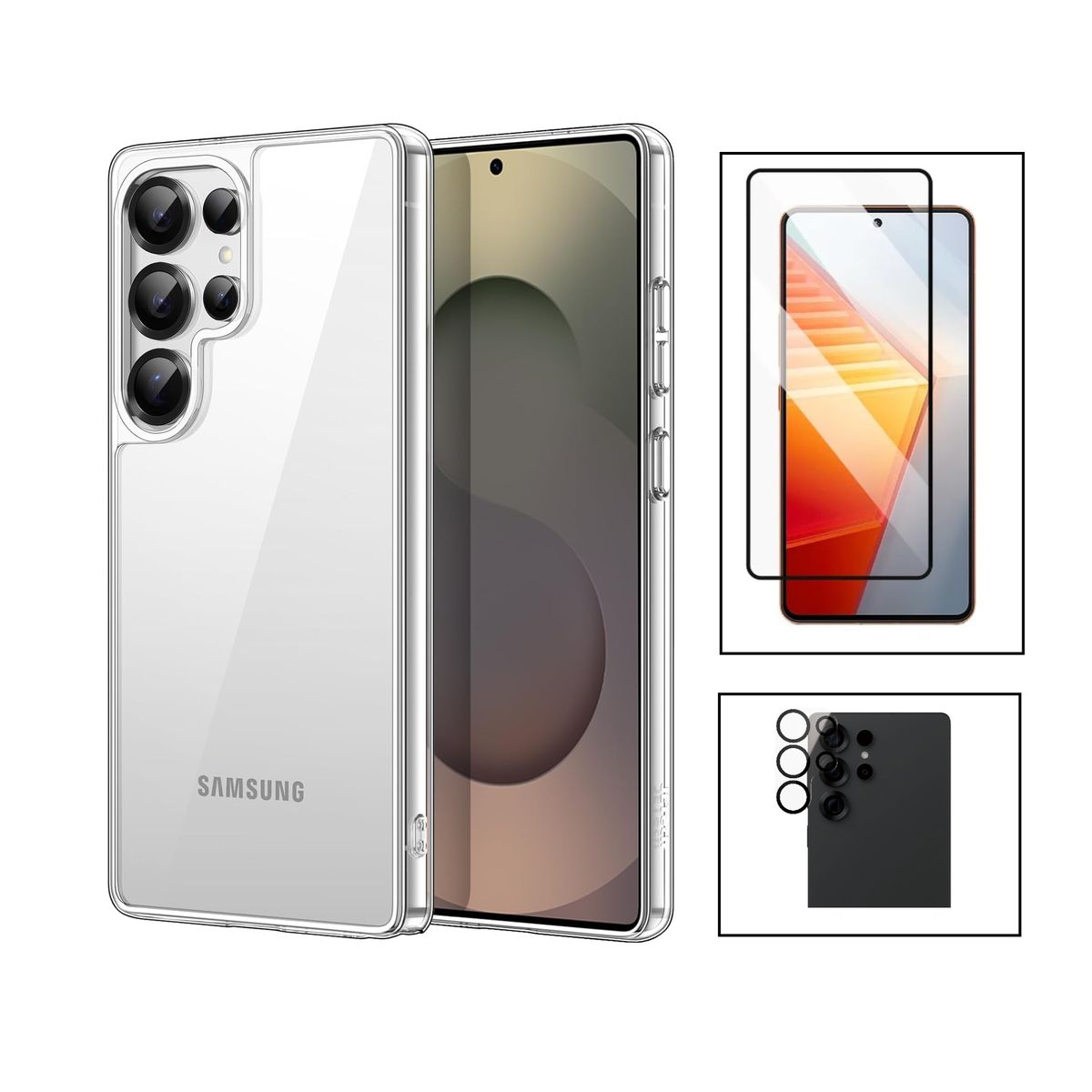 GENERICO - Case Funda Para Samsung Galaxy S25 Ultra Y Mica Vidrio pantalla camara