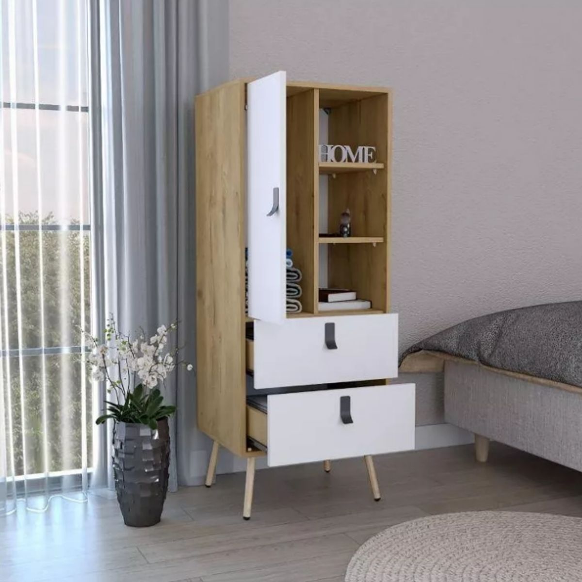 NACION MUEBLES - COMODA NACION MUEBLES KARZO COLOR MADERA