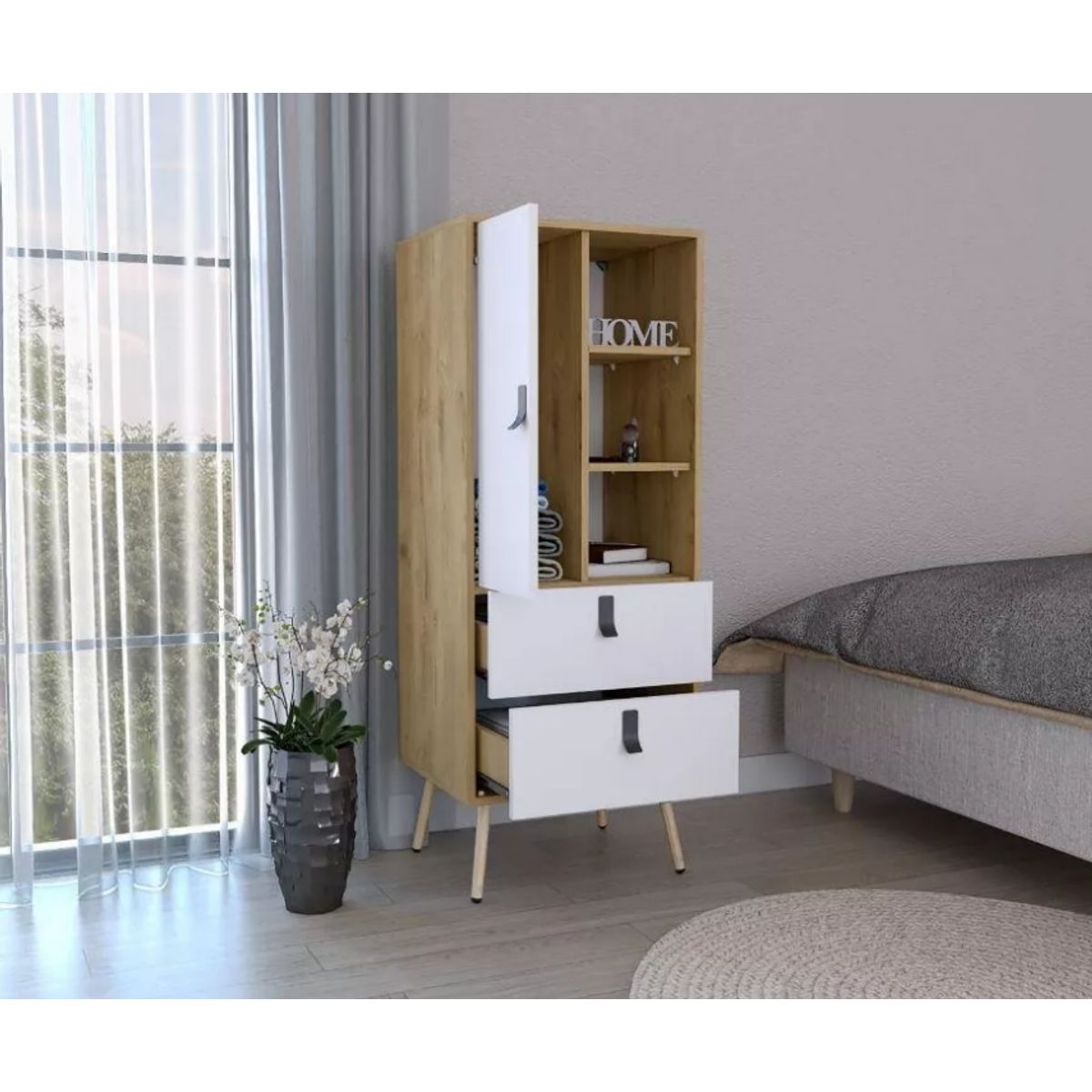 NACION MUEBLES - COMODA NACION MUEBLES KARZO COLOR MADERA