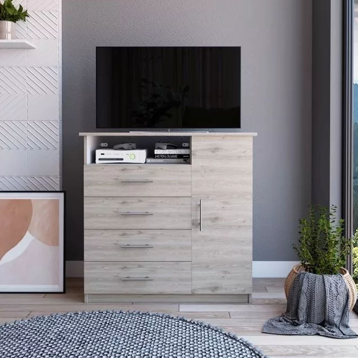 NACION MUEBLES - COMODA NACION MUEBLES FEEL COLOR GRIS