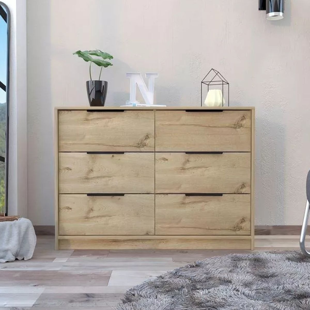 NACION MUEBLES - COMODA NACION MUEBLES MOTITA COLOR MADERA