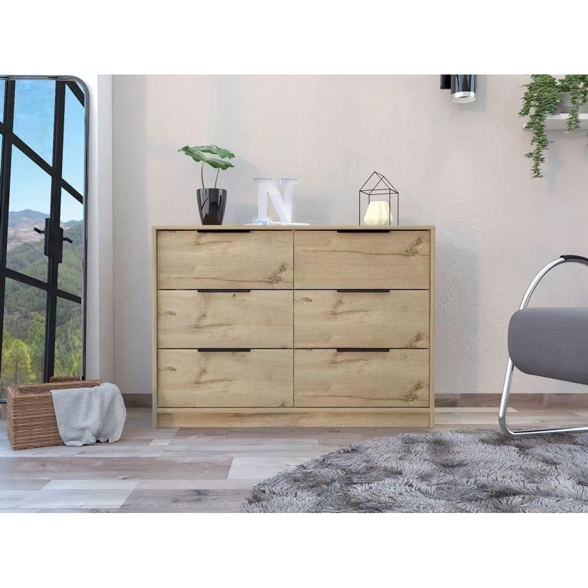 NACION MUEBLES - COMODA NACION MUEBLES MOTITA COLOR MADERA