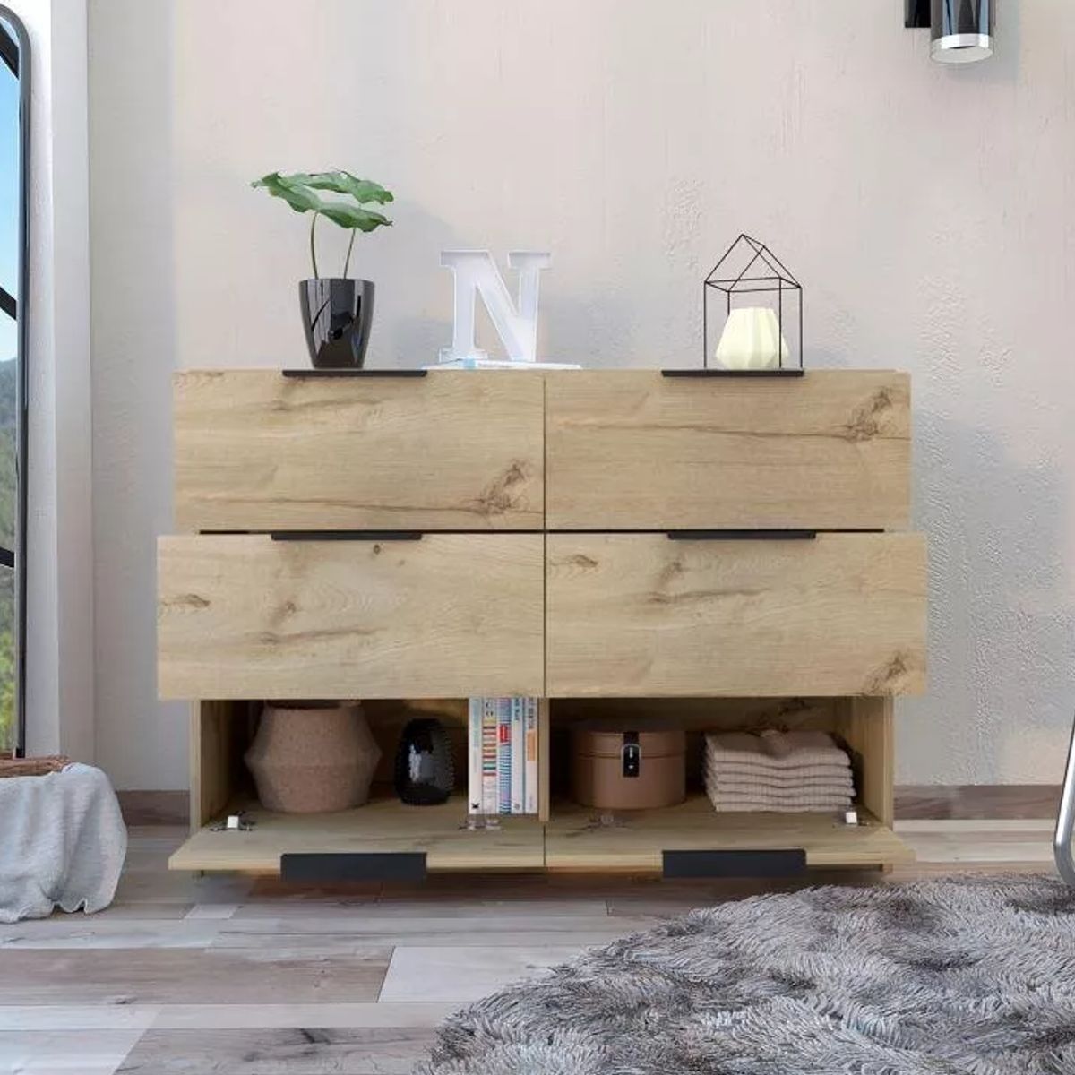 NACION MUEBLES - COMODA NACION MUEBLES MOTITA COLOR MADERA