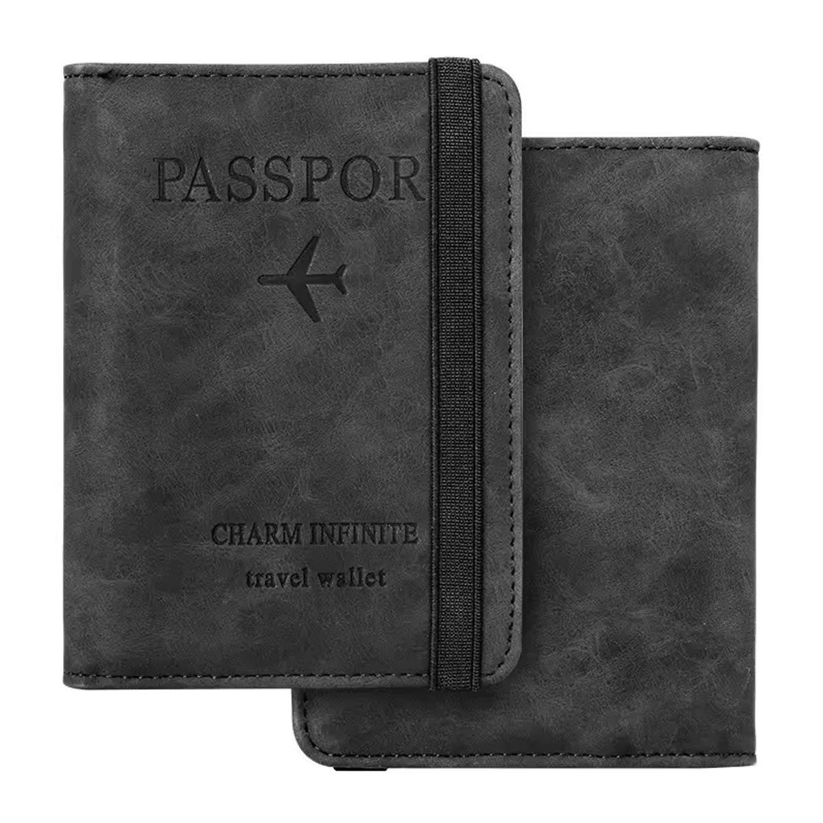 GENERICO - PORTA PASAPORTE TRAVEL WALLET  CARTERA BILLETERA GRIS