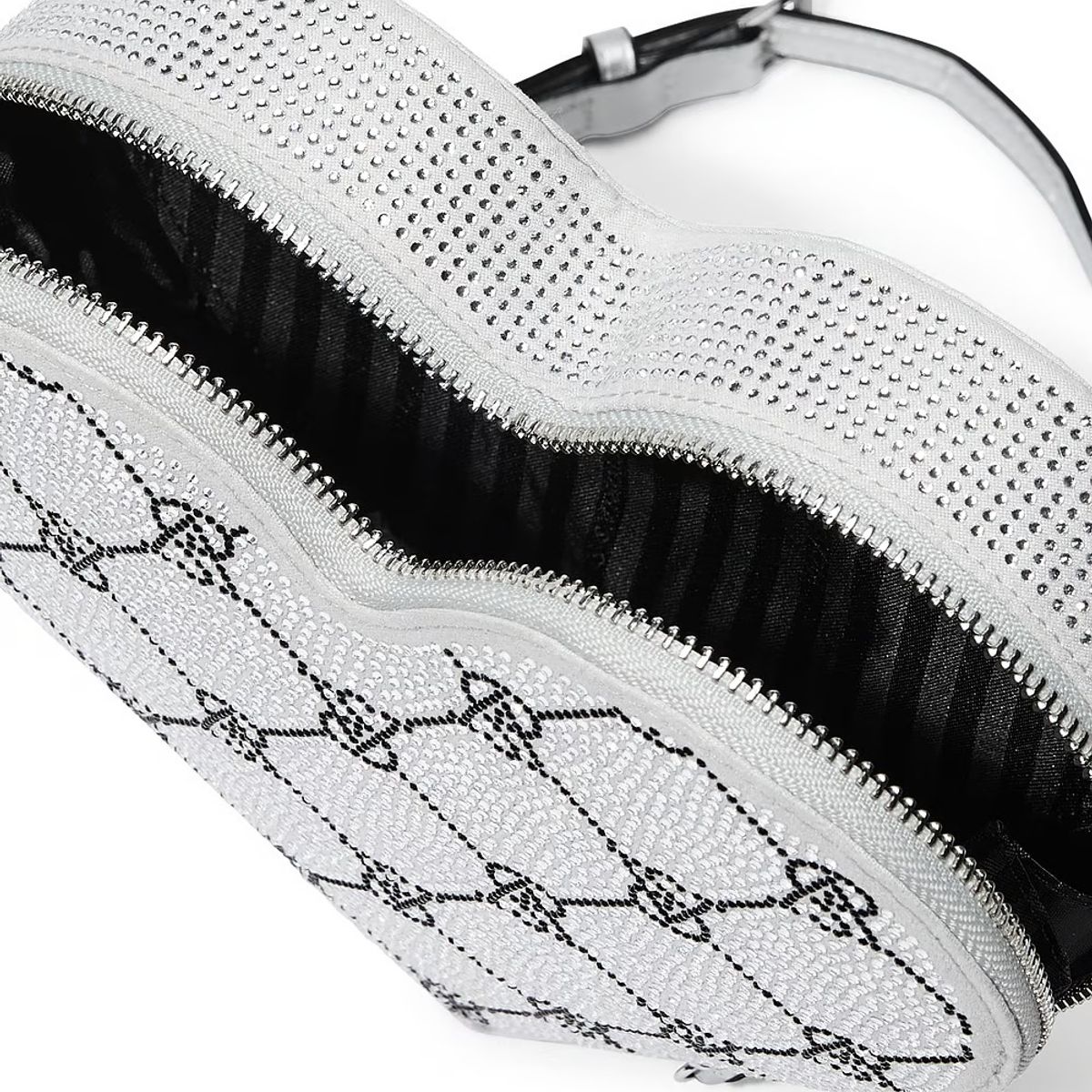 VICTORIA'S SECRET - Crossbody plateado brillante de corazón victorias secret