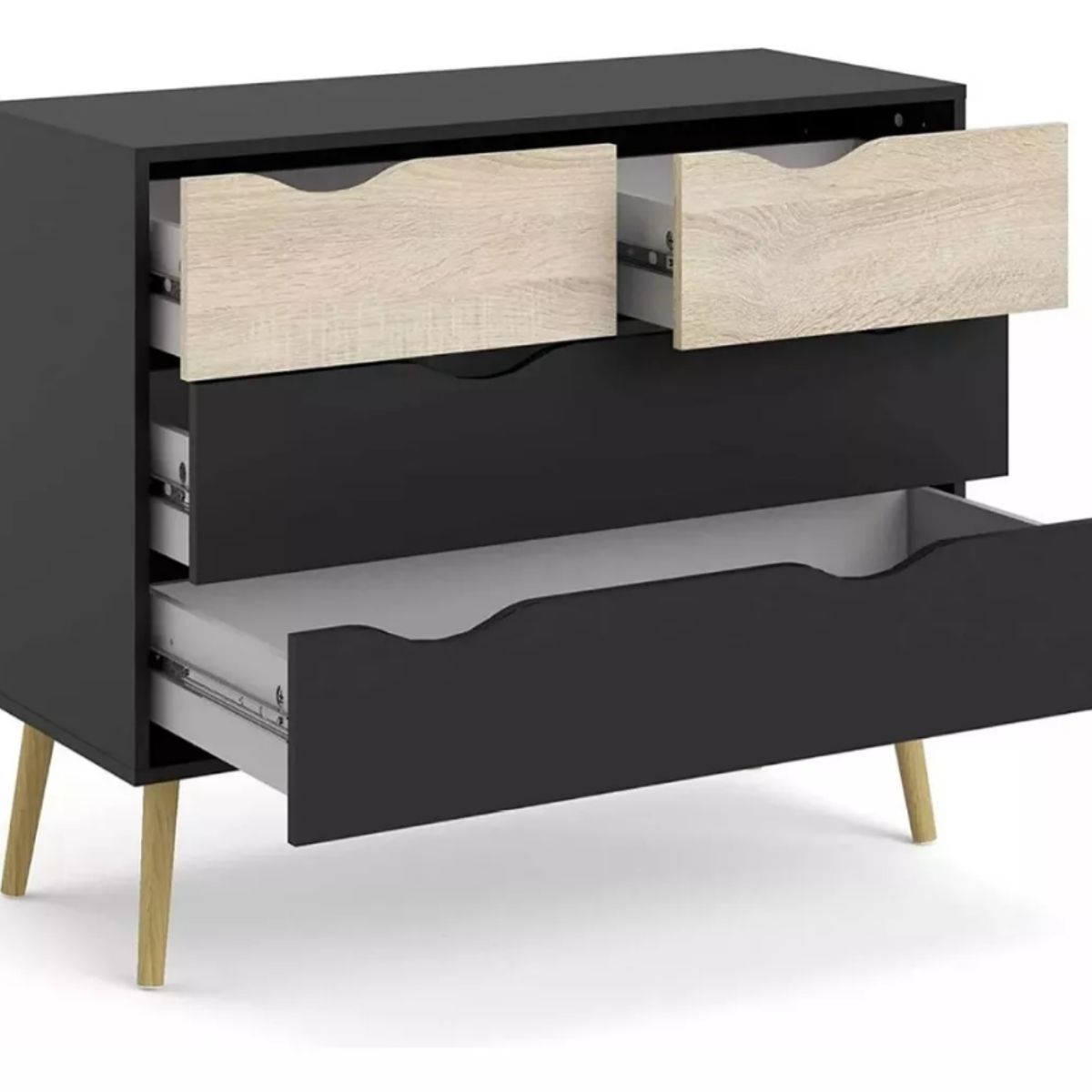 NACION MUEBLES - COMODA NACION MUEBLES 6CLAVO COLOR NEGRO