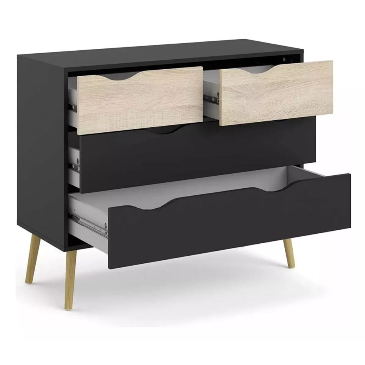 NACION MUEBLES - COMODA NACION MUEBLES 6CLAVO COLOR NEGRO