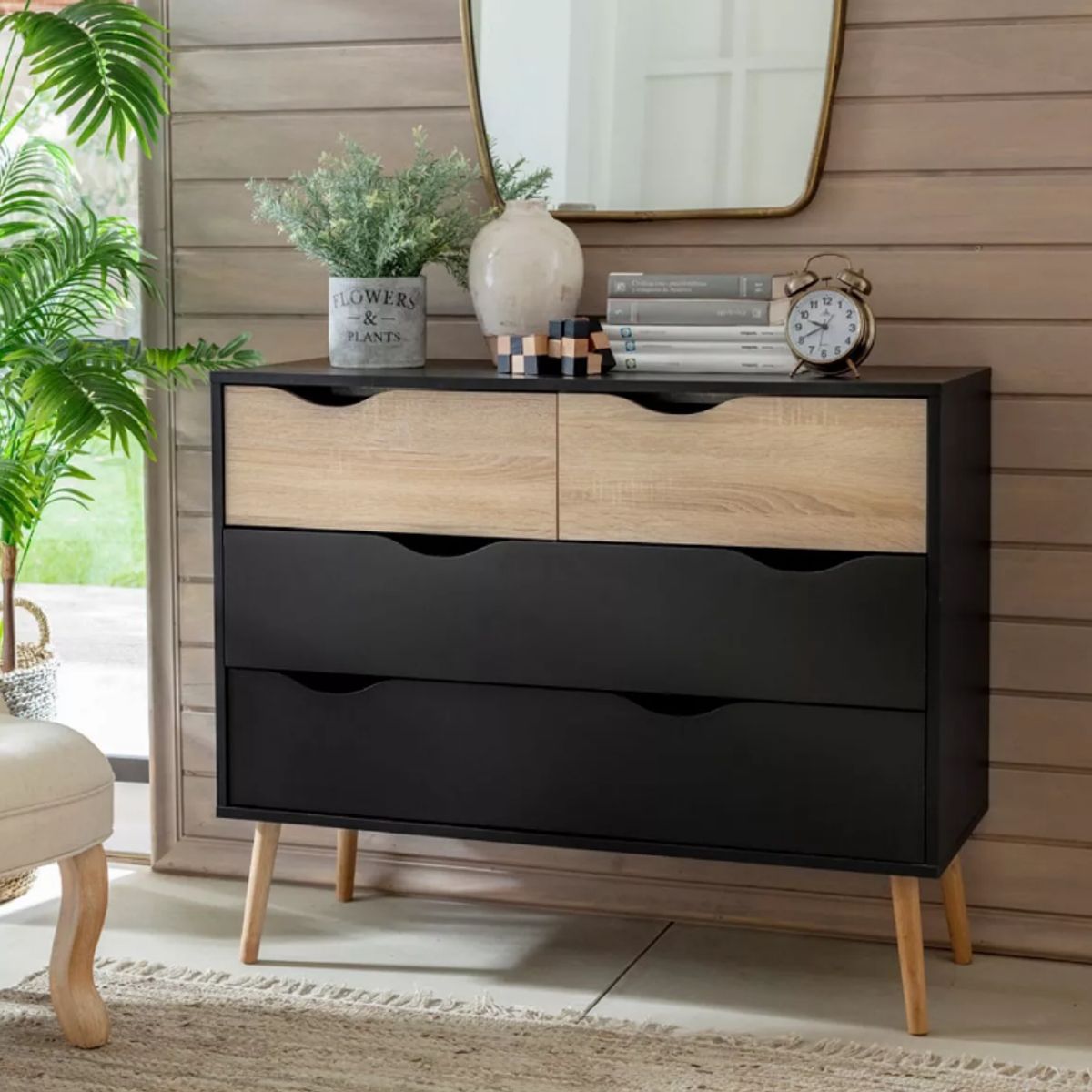 NACION MUEBLES - COMODA NACION MUEBLES 6CLAVO COLOR NEGRO