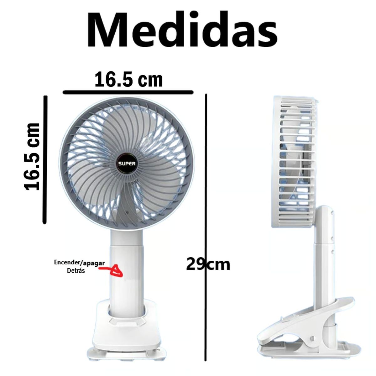 GENERICO - Ventilador portátil con clip Recargable