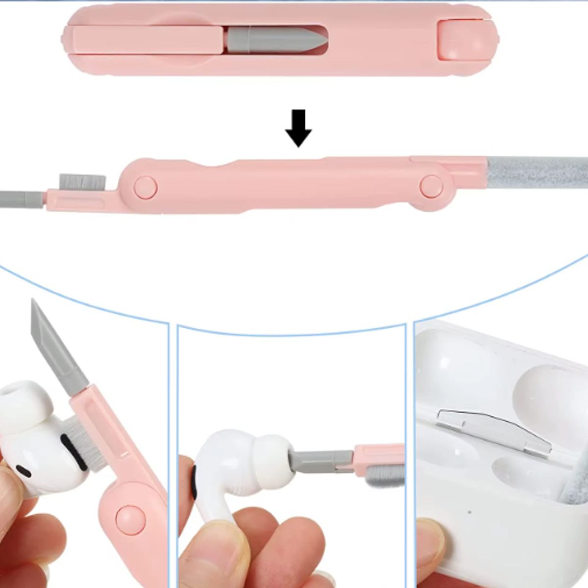 GENERICO - Kit Limpiador Multifuncional Portátil - Color Rosado