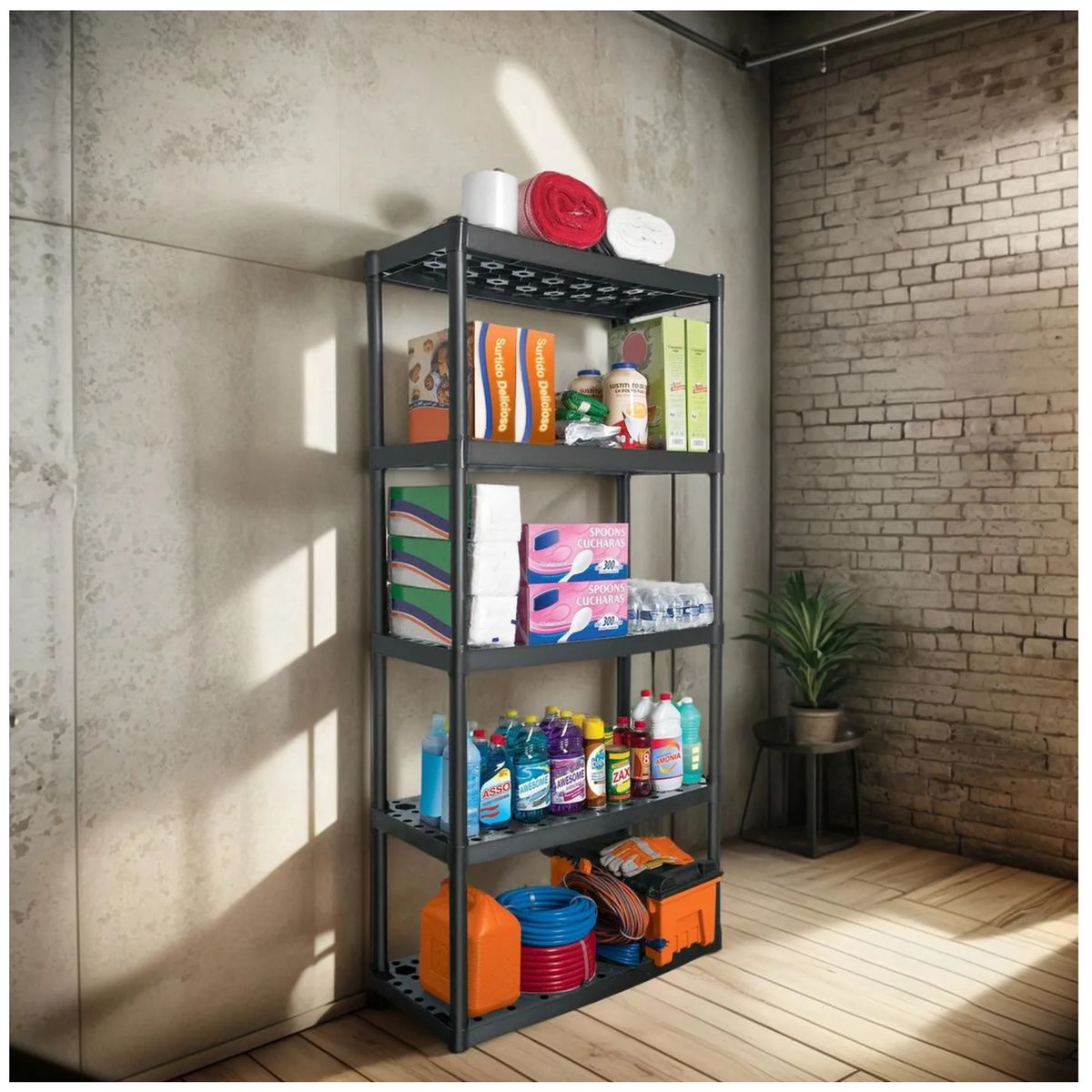 TRUPER - Estante de plástico organizador de herramientas 5 repisas