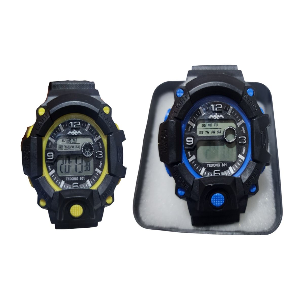 GENERICO - Kit 2 relojes pulsera con luz fecha y cronómetro