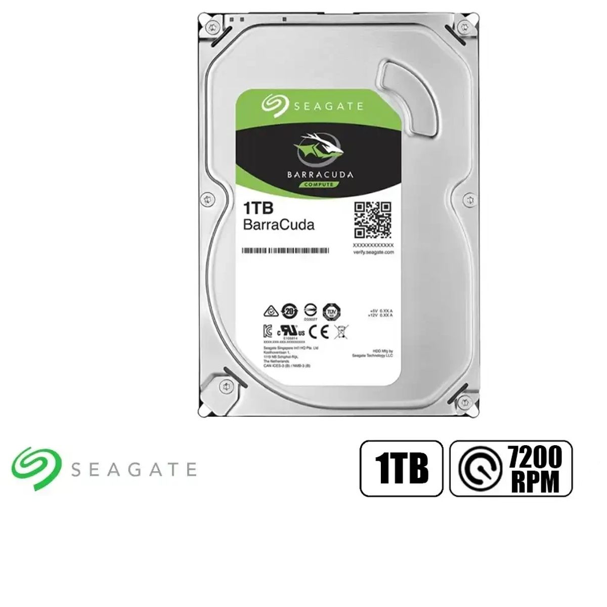 SEAGATE - Disco Duro Interno Seagate Barracuda 1TB 35 SATA 7200RPM ST1000DM014