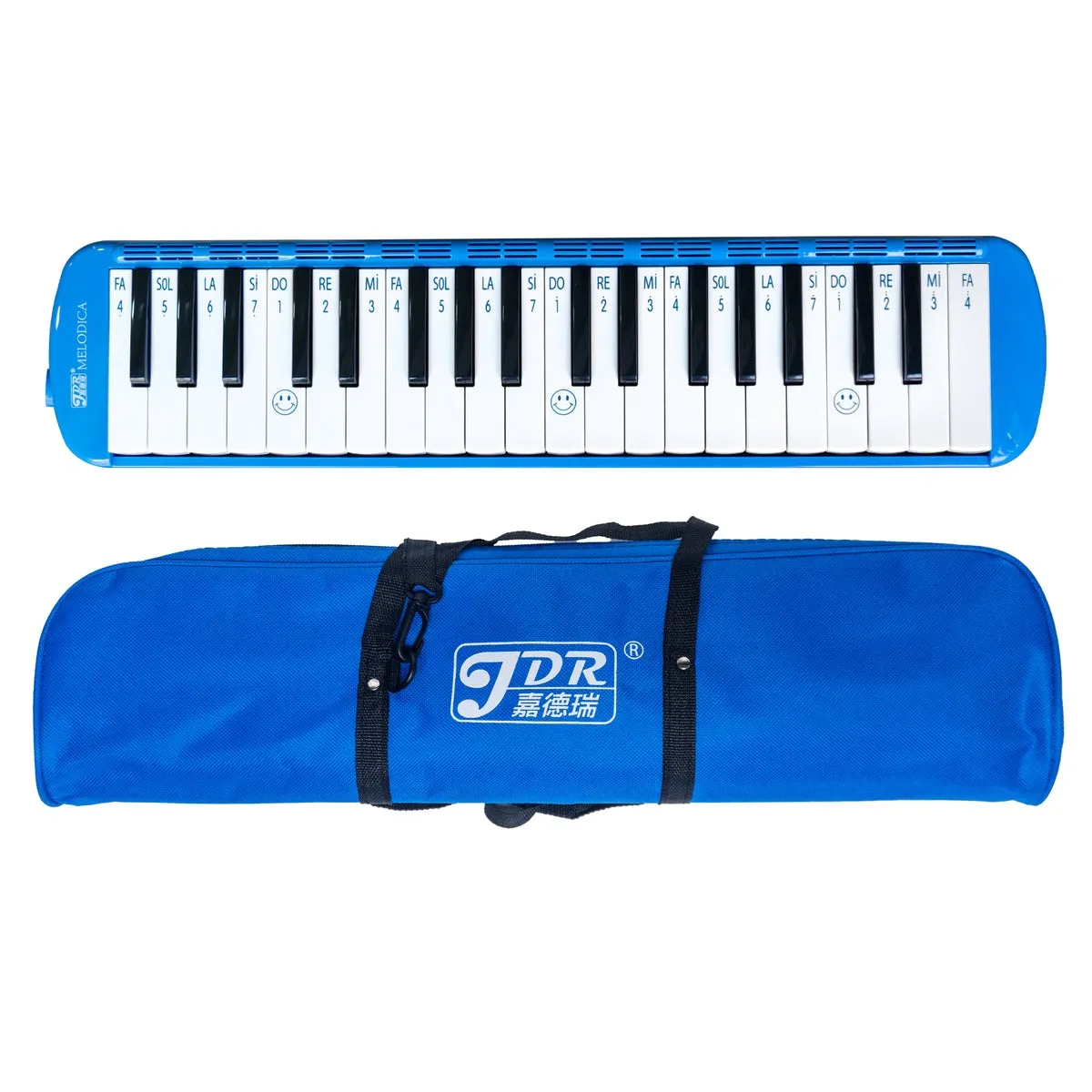 JDR - Melódica 37 teclas Azul JDR MM37 BL funda.