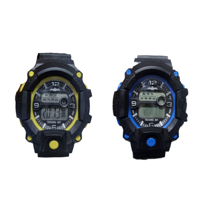GENERICO - Pack x2 relojes pulsera con luz cronómetro y fecha - 1C
