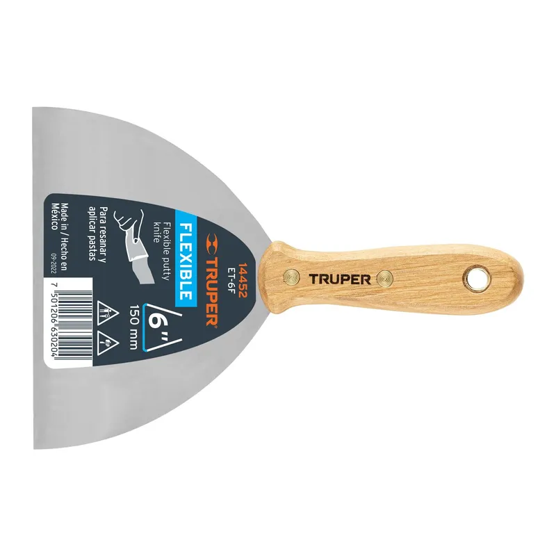 TRUPER - Espátula flexible 6 con mango de madera Truper