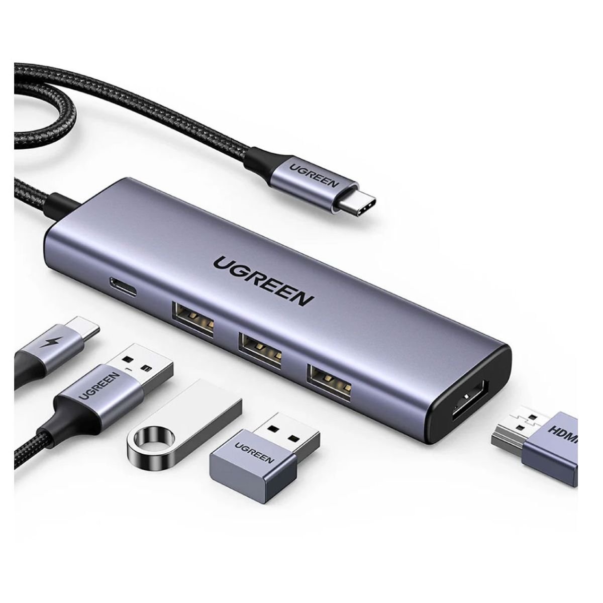 UGREEN - ADAPTADOR UGREEN 5 EN 1 USB C ALUMINIO COD. 15597