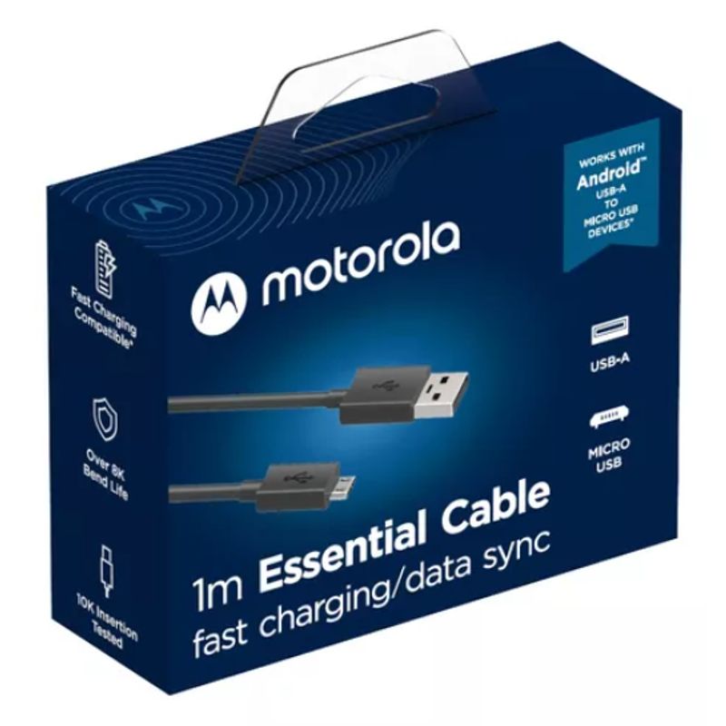 MOTOROLA - Cable de Carga Rápida Motorola USB-A a Micro USB