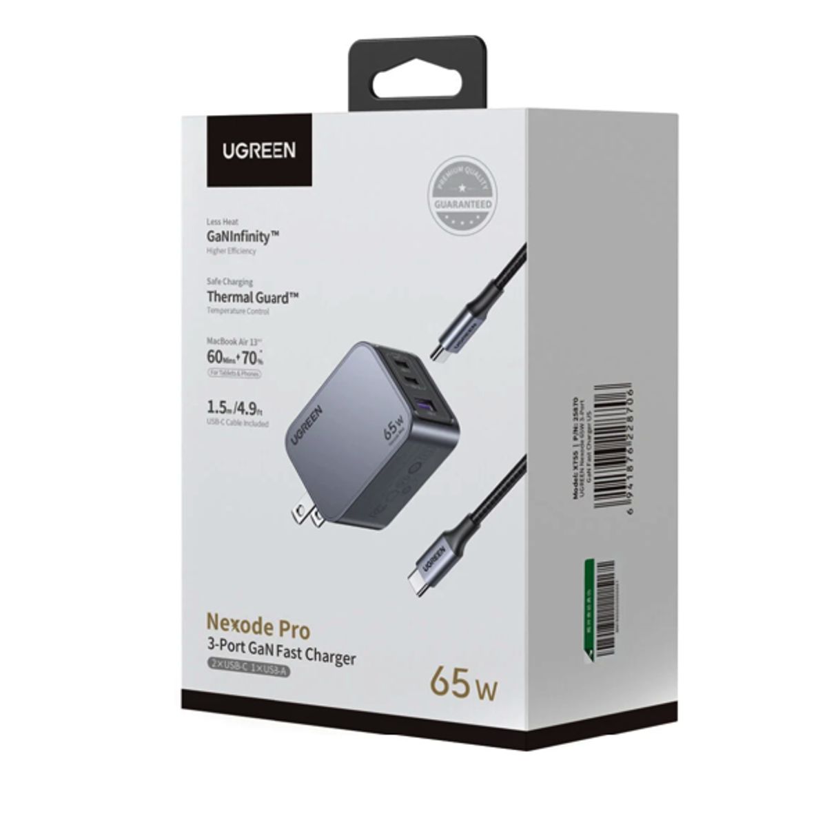 UGREEN - Cargador Completo Original Ugreen de 3 puertos 65W