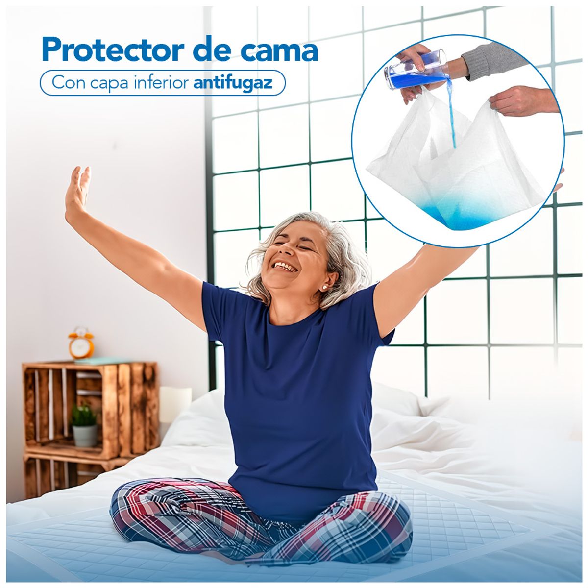 KELLER - Protector de Cama Super Absorbente Libre de Olores 90x60 10 UND YC9