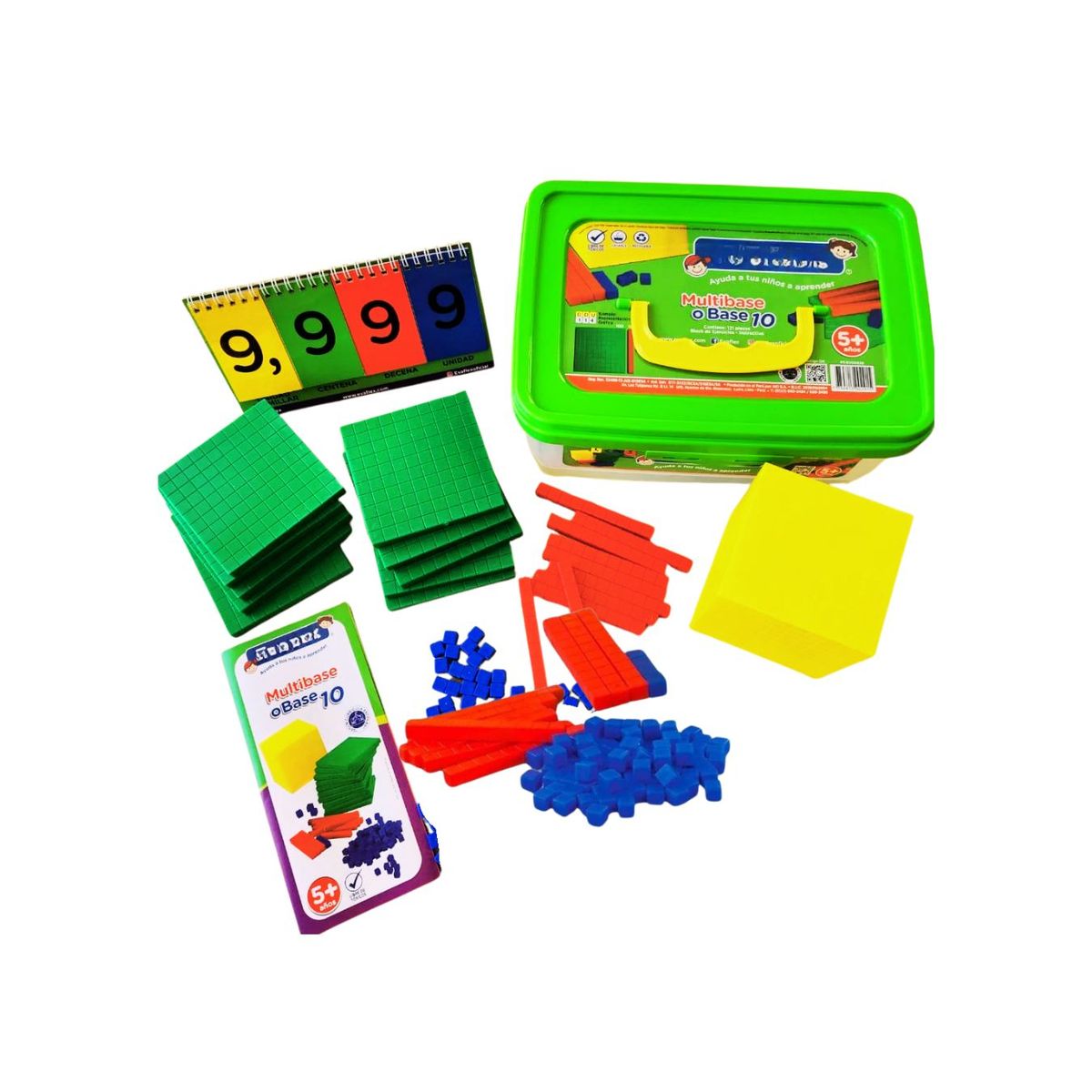 GENERICO - Set Didáctico Matemáticas Multibase 10 con Anillado – Presentación Taper Grande