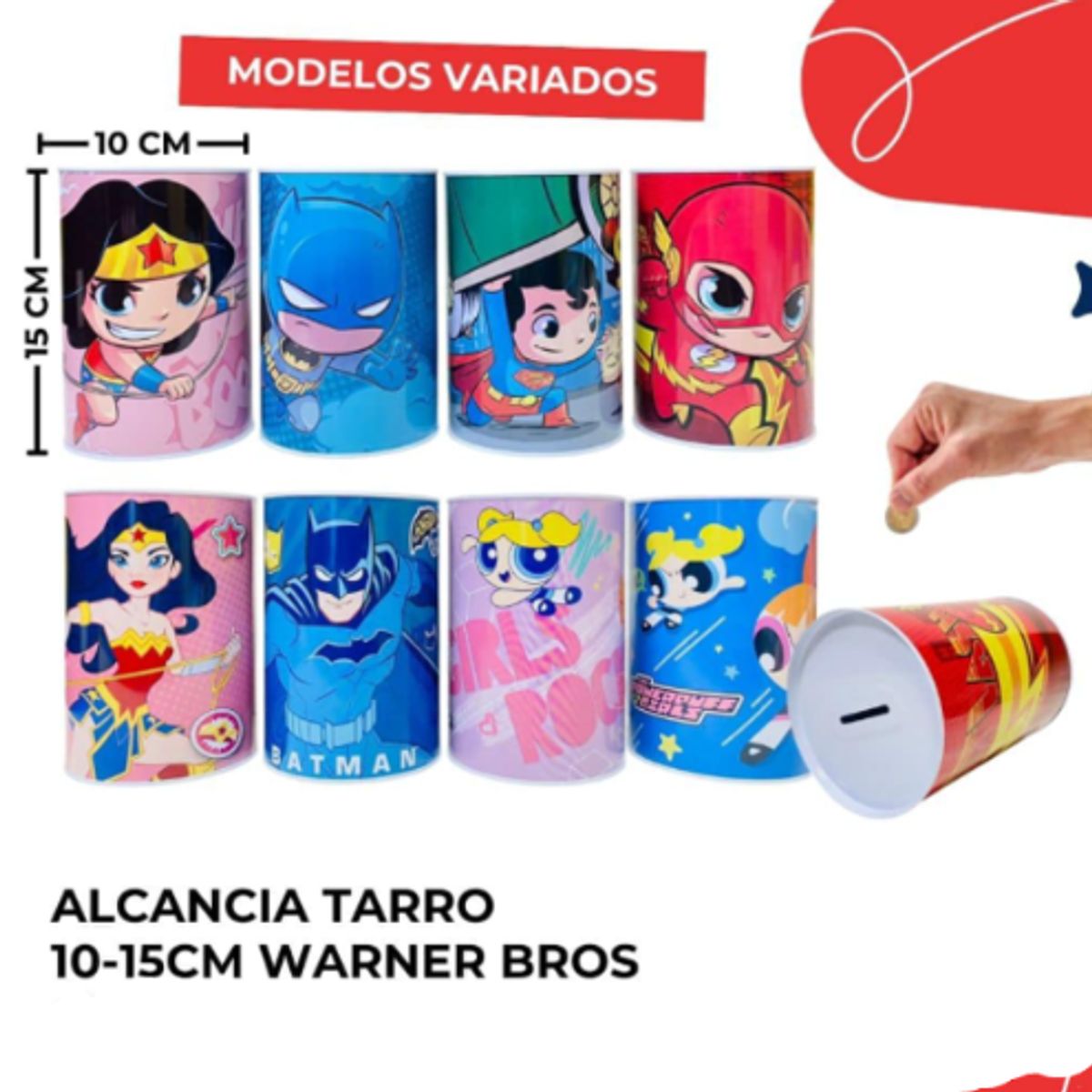 GENERICO - Alcancía tarro 15x10cm