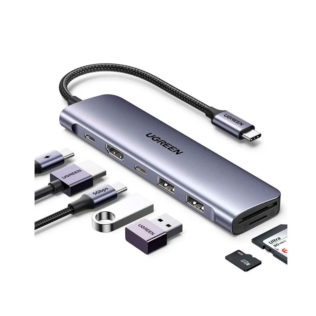 UGREEN - ADAPTADOR UGREEN REVODOK 7 EN 1 USB C 1 COD. 15214