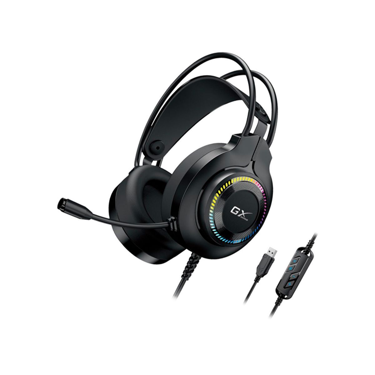 GENIUS - AUDIFONO CMICROF GENIUS GX HS-GX580U 50MM RGB NEGRO PN 1710028400