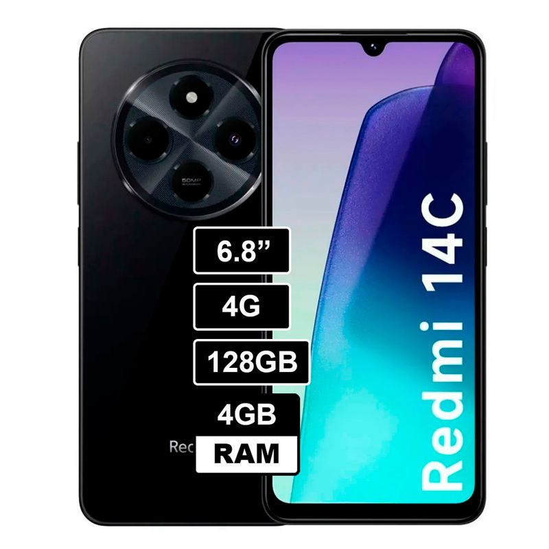 XIAOMI - CELULAR REDMI 14C 4 GB RAM 128GB NEGRO