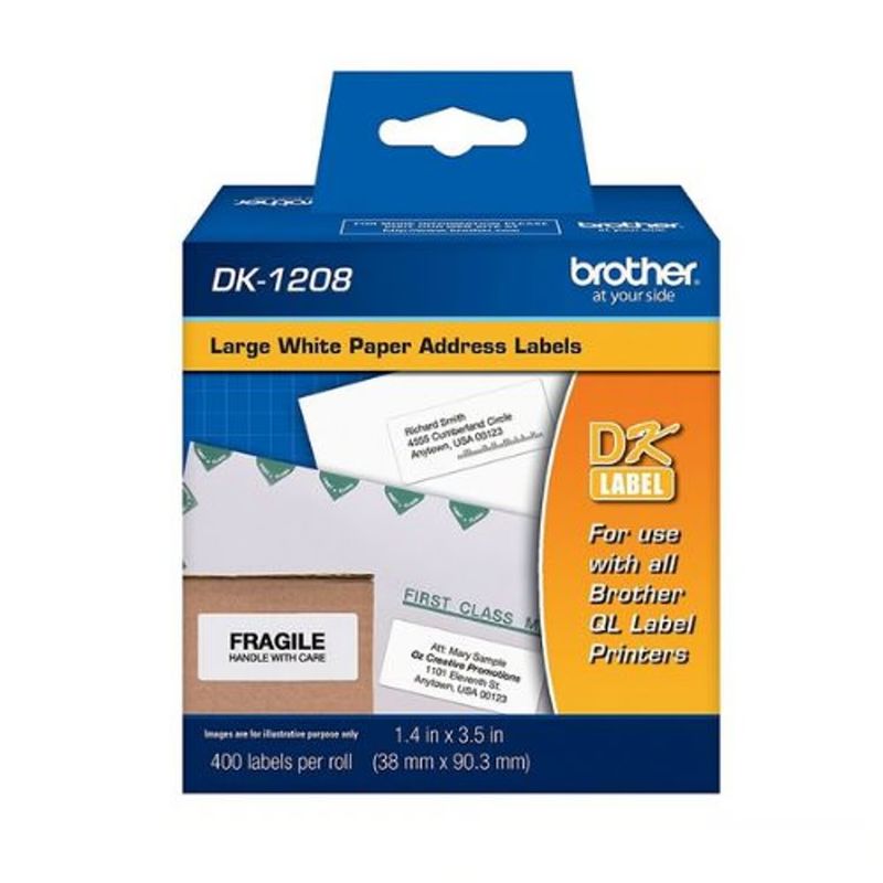 BROTHER - Rollo De Etiquetas Brother DK-1208 (38 mm x 90 mm)