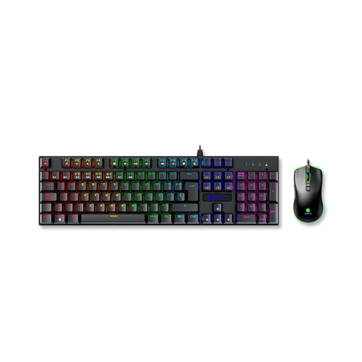 ANTRYX - Kit Gaming Antryx GC-3100 Black  Teclado Mecanico + Mouse, Switch Red