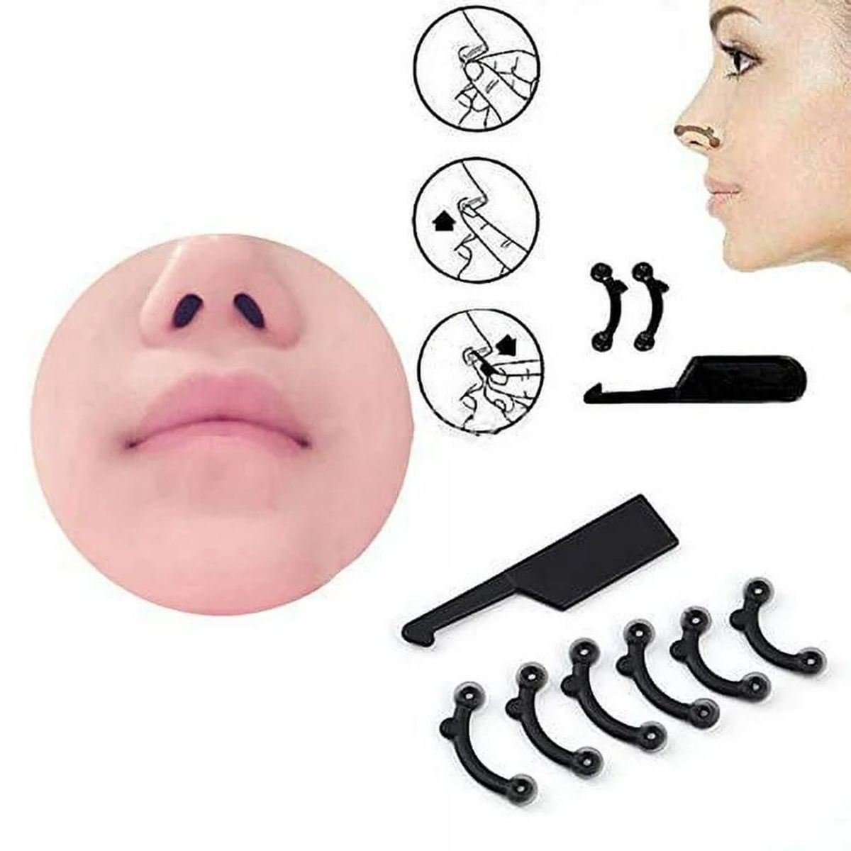 OEM - Perfilador Nasal Respingador Set X6 Transparente 3 Tallas