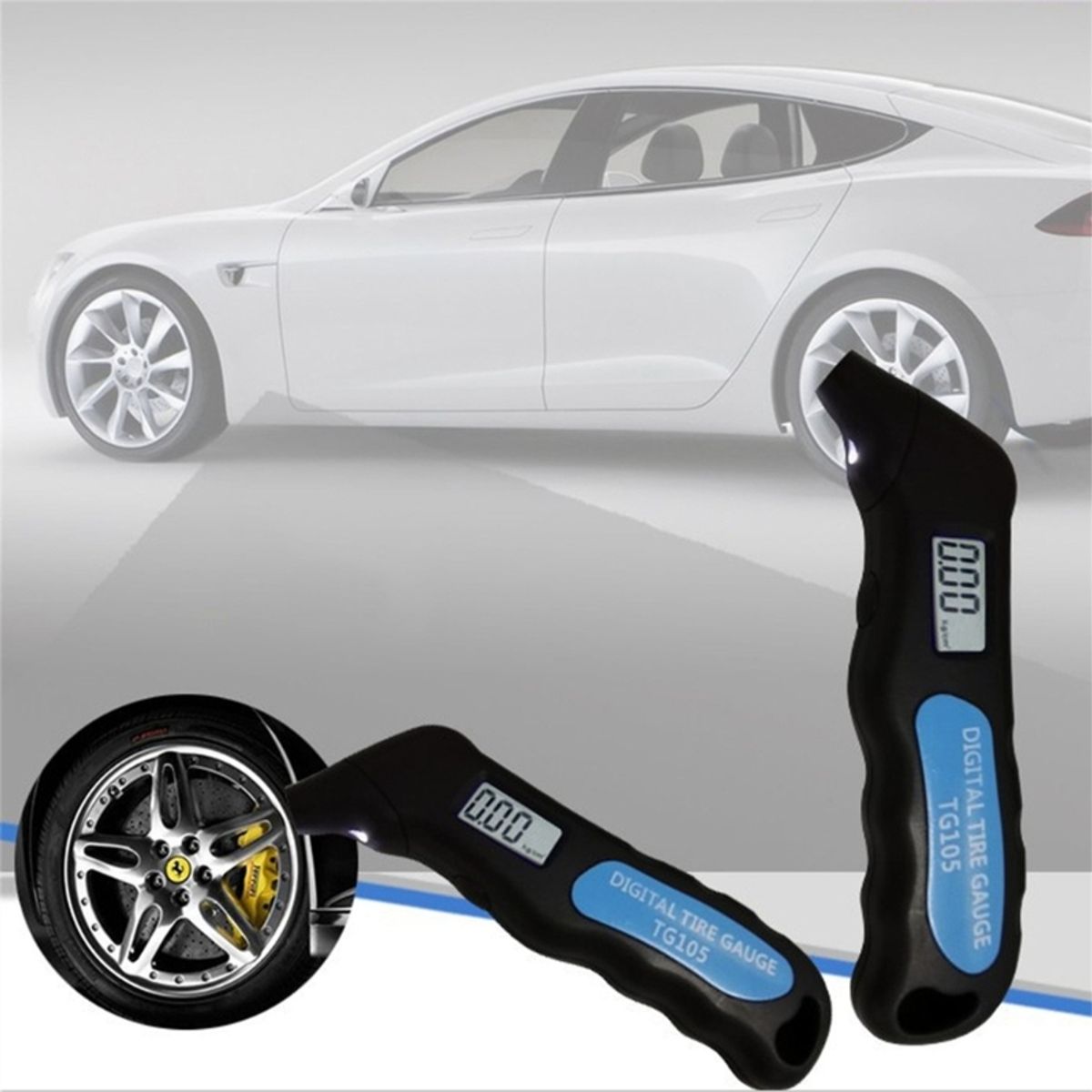 GENERICO - Manómetro digital medidor presión aire llanta carro auto bicicleta