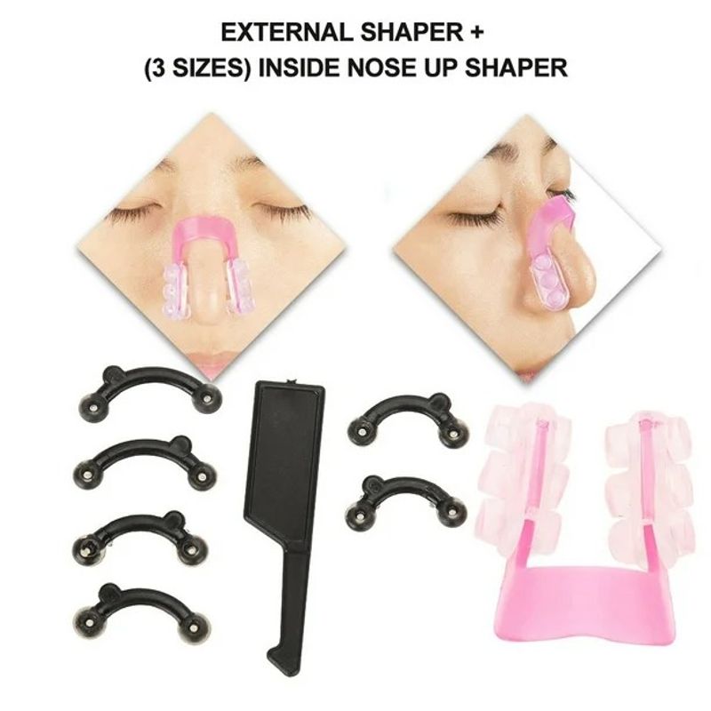 OEM - Respingadores De Nariz Corrector Nasal 3 Pares Y Clip Nariz Negro/Rosa
