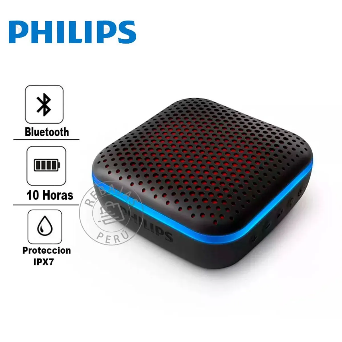 PHILIPS - Parlante Philips TAS2505 Bluetooth 10H Batería3W Potencia Micrófono