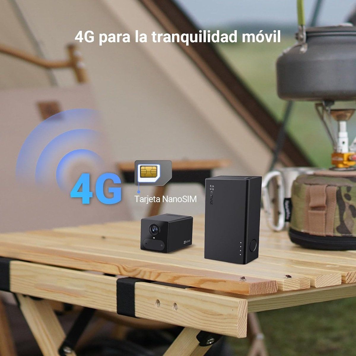 EZVIZ - EZVIZ - Cámara WiFi CB2 4G Network 2K con Batería - Negro