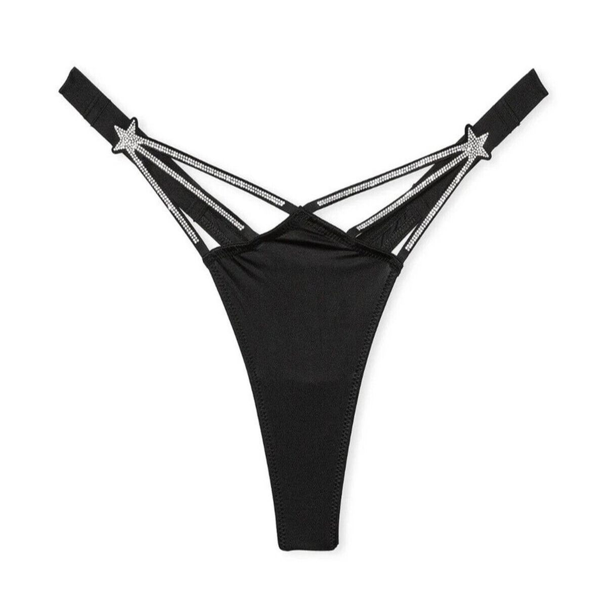VICTORIA'S SECRET - Panty Tanga lisa de Tira Brillante estrellas Victorias secret