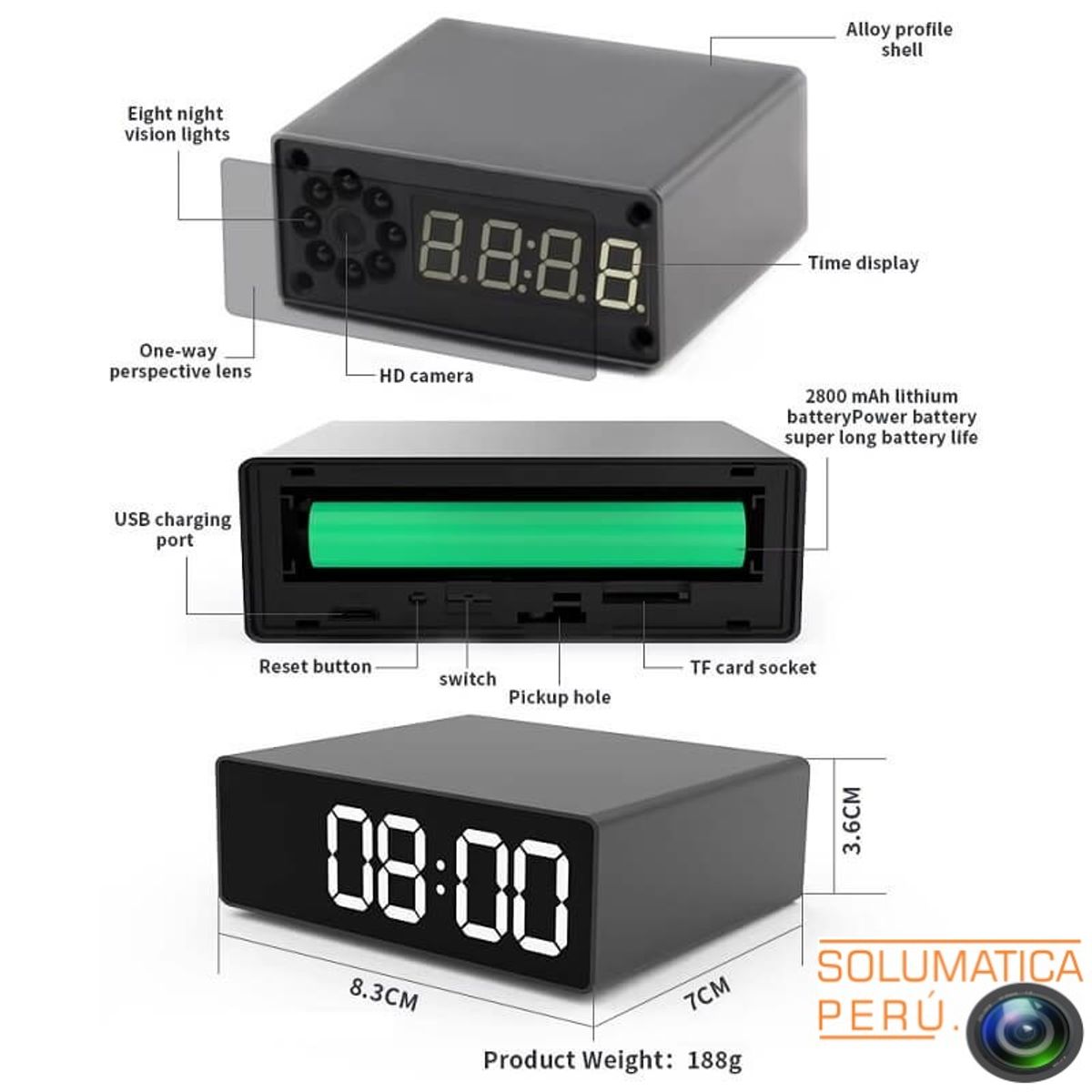 GENERICO - Camara Reloj Espia Wifi - Para Celular - Vision Nocturna