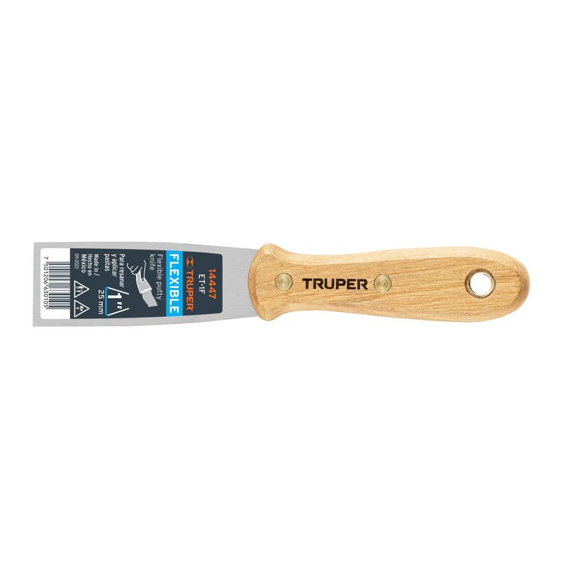 TRUPER - Espátula flexible 1 con mango de madera Truper