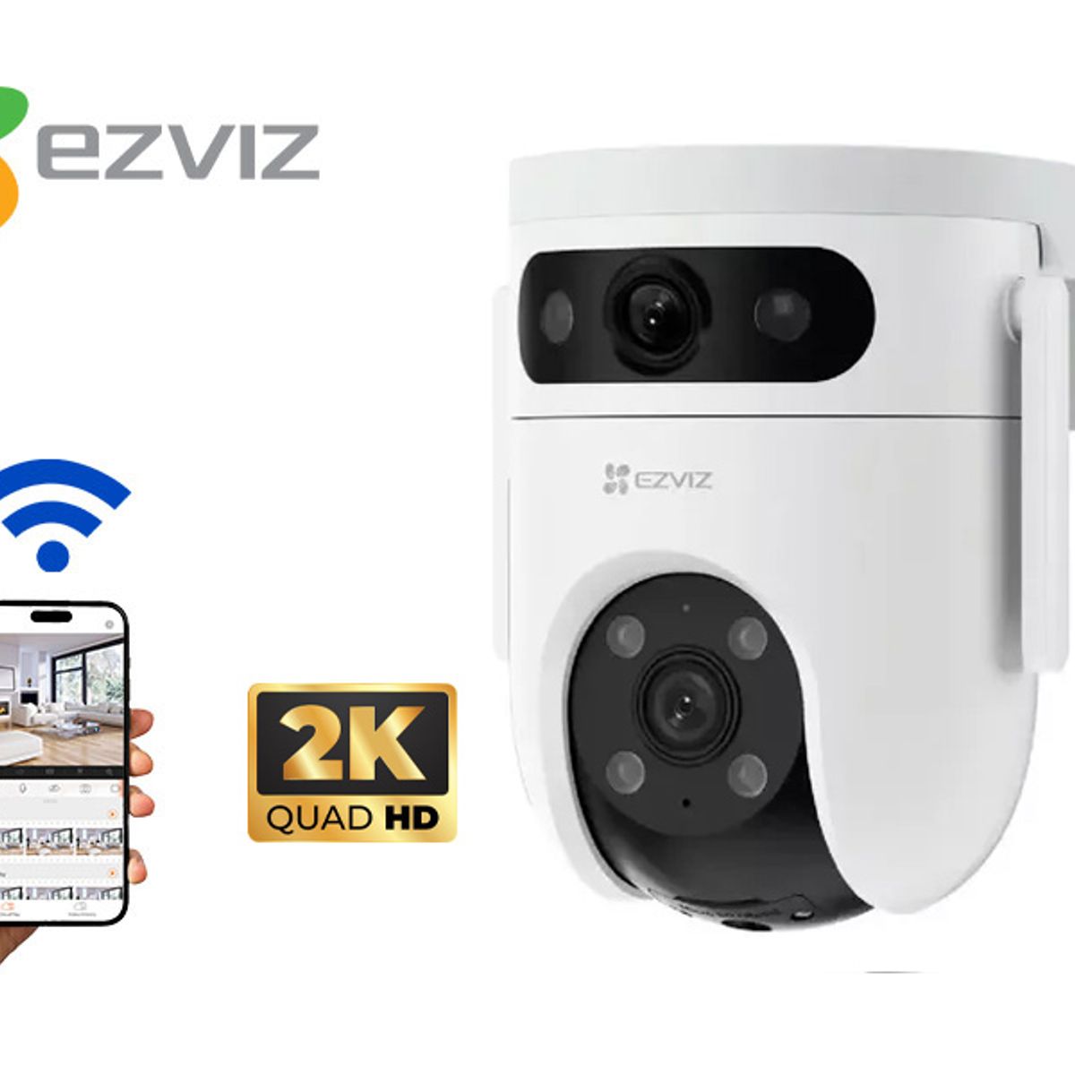 EZVIZ - Cámara de Seguridad para Exteriores EZVIZ H9C 3MP + 3MP 2K + SD 64GB