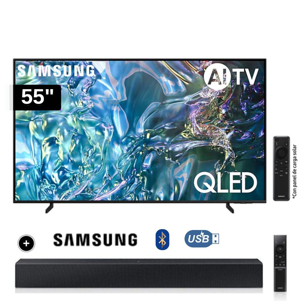 SAMSUNG - Televisor Samsung QLED Tizen OS Smart Tv 55 4K QN55Q60DAGXPE+ Soundbar HW C400