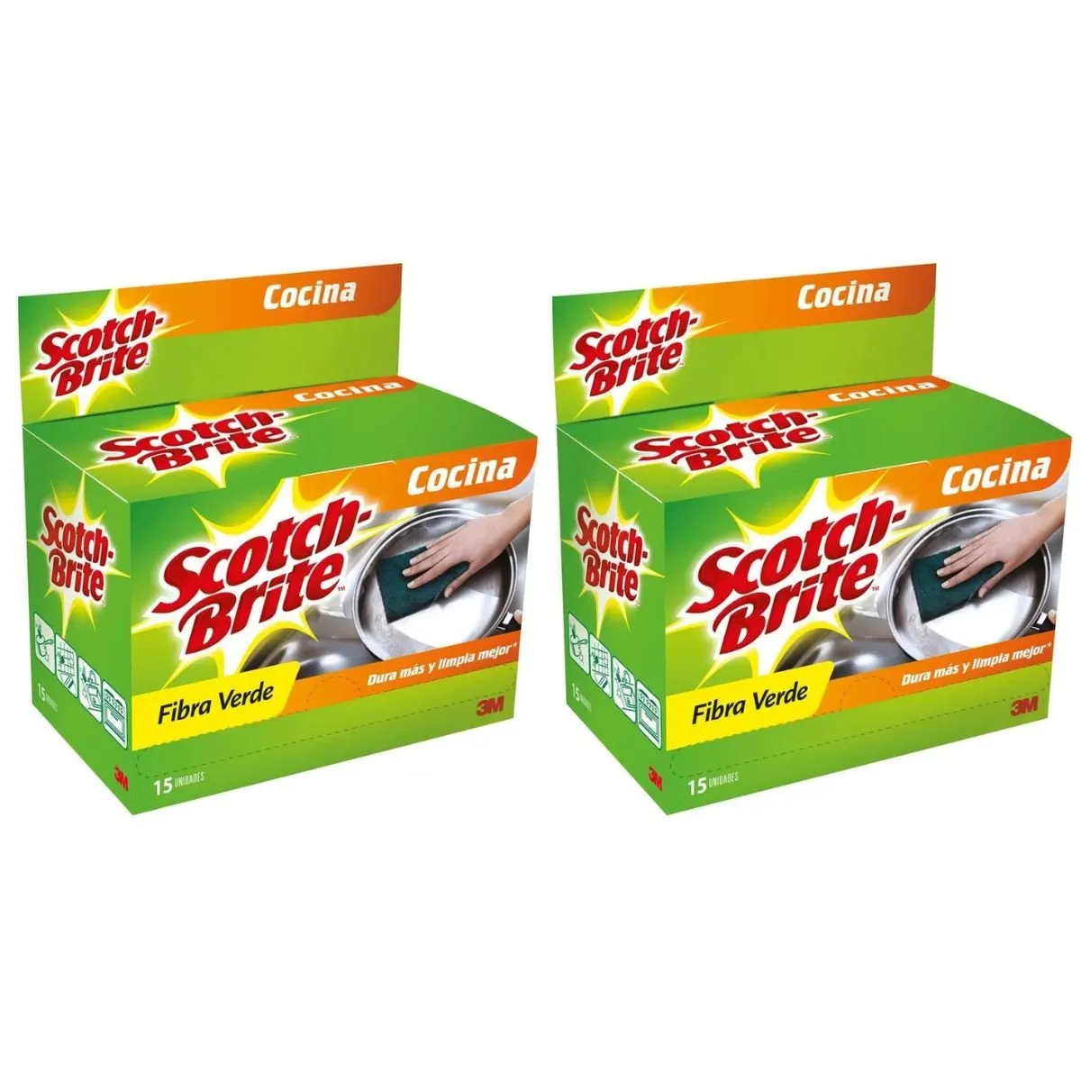 Pack x2 Esponja Verde Scotch Brite Display X15, marca SCOTCH BRITE - Foto Principal