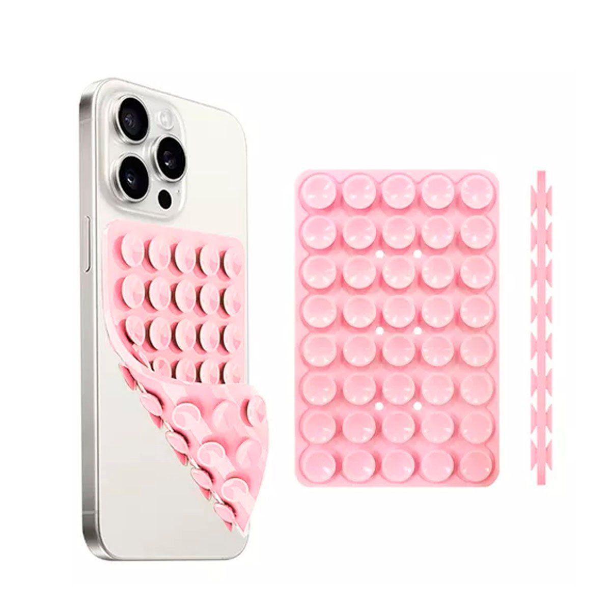 GENERICO - Ventosa para Celular de Silicona Rosa