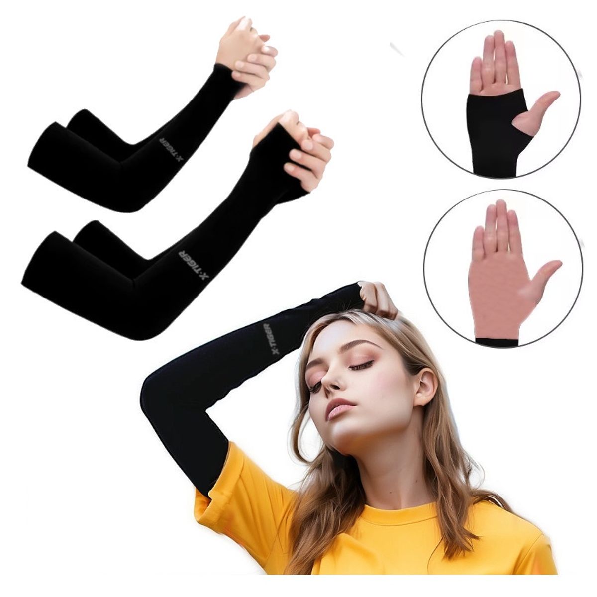 GENERICO - Manga Deportiva Brazo Mujer UV Moto Ciclismo Voley XTIGER®