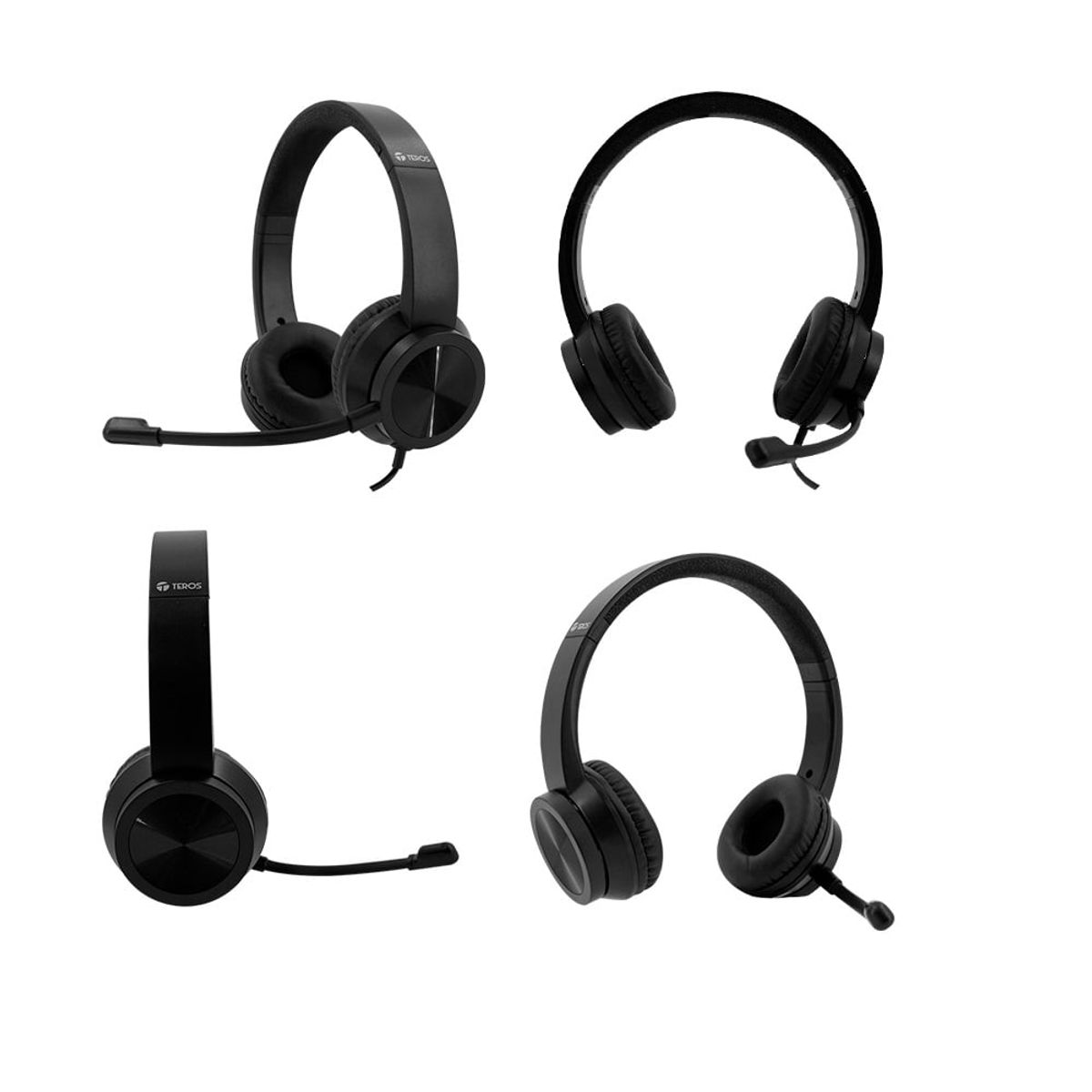 TEROS - Audifonos TEROS TE-8037N HEADSET USB negro