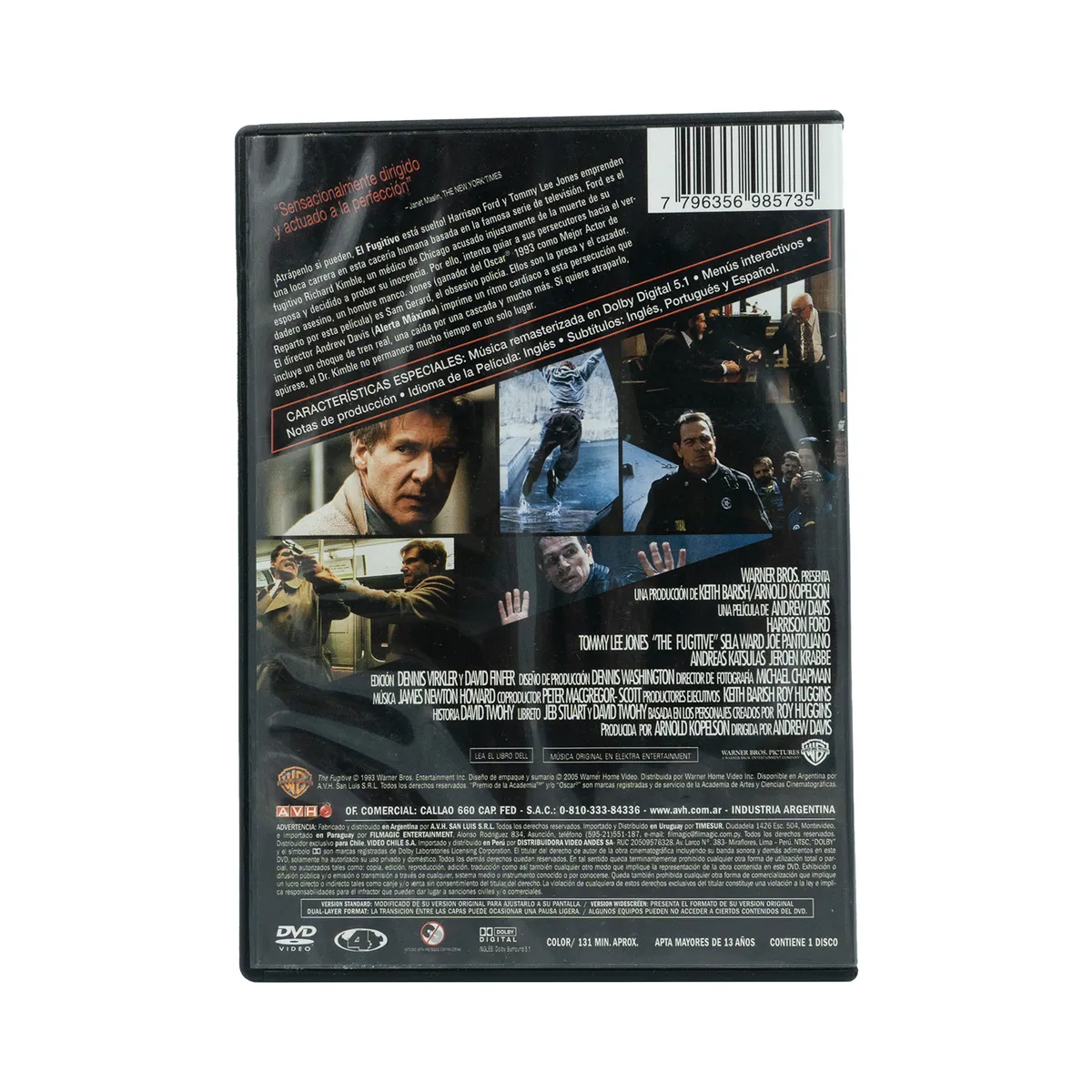 GENERICO - Dvd Original El Fugitivo protagonizada Por Harrison Ford