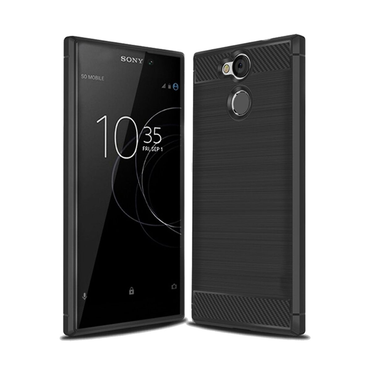 GENERICO - Case Funda Silicona Fibra De Carbono para SONY XPERIA L2 - Negro